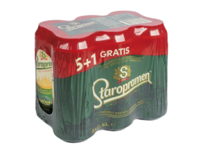 PIVO STAROPRAMEN PLOČEVINKA 5% 0,5L 5+1 GRATIS